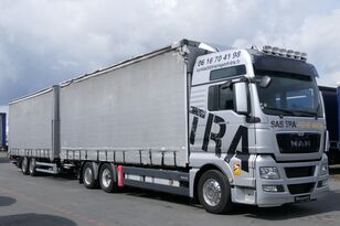 MAN TGX 540 / ZESTAW TANDEM PRZEJAZDOWY / 2 x WINDA ZAŁADOWCZA / EUR curtainsider truck + curtain side trailer