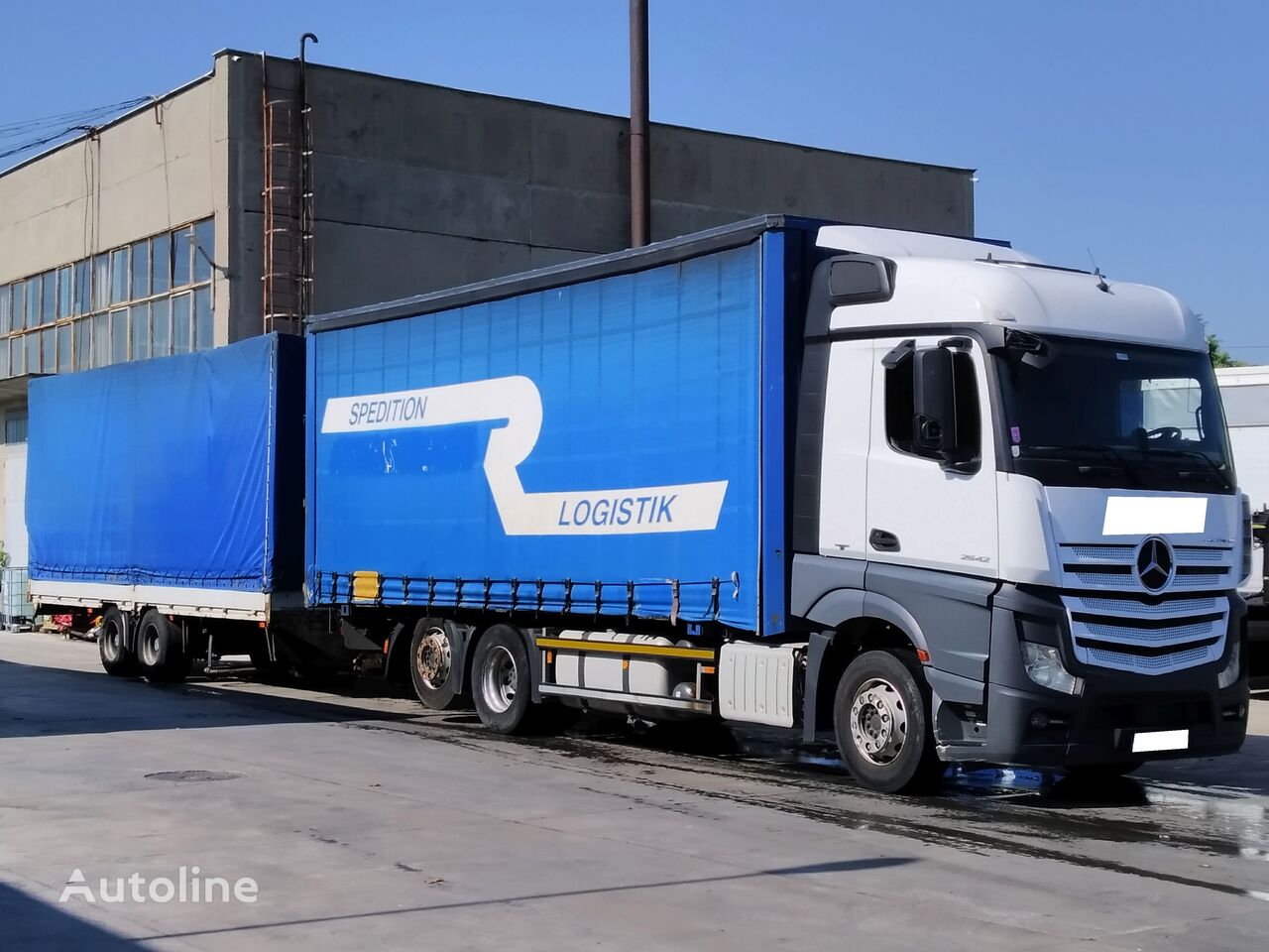 Mercedes-Benz ACTROS 2542, 6x2, KOMPLETT, Euro 6 curtainsider truck + curtain side trailer