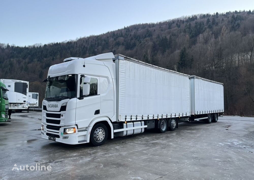 Scania R410 // Tandem 77+77  curtainsider truck + curtain side trailer