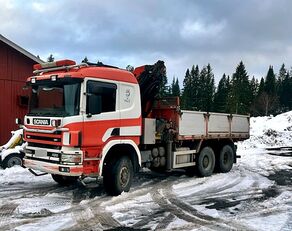 Scania P124 AWD 4x4 *3 axles *DUMPER+crane PALFINGER PK 24500+WINCH *3  dump truck