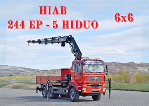 MAN TGA 33.400 * HIAB 244 EP - 5 HIDUO + FUNK / 6x6  flatbed truck