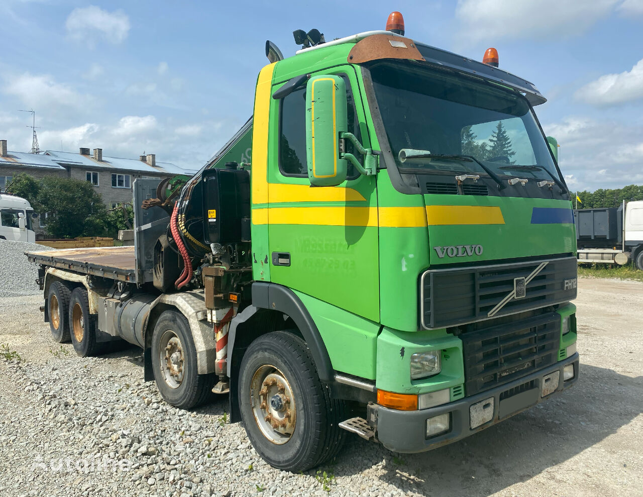 Volvo FH12 380 / FASSI F46024 / Full Steel / BIG Axles 8x4 flatbed truck